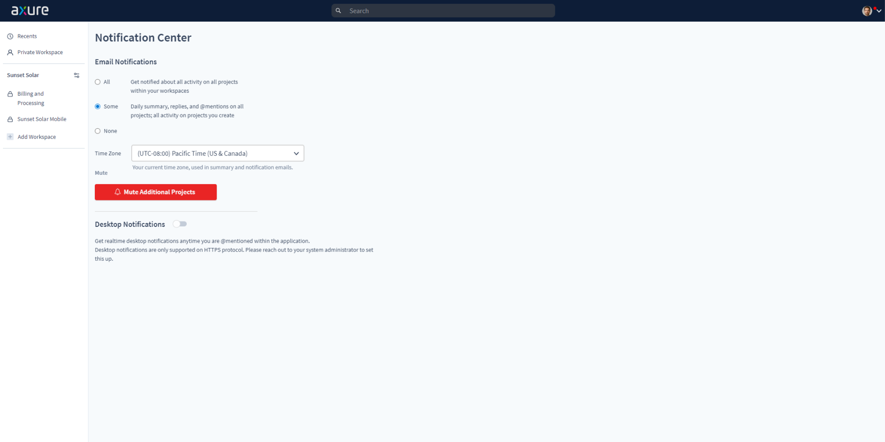 Before: workspaces and settings